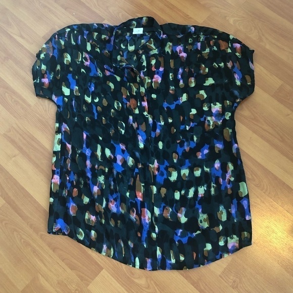 Cabi Sabine Blouse Multicolor Watercolor Top - Picture 1 of 16